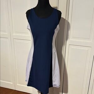 Chic Navy and White Racerback Dress